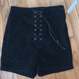 High wasted lace up shorts from Urban